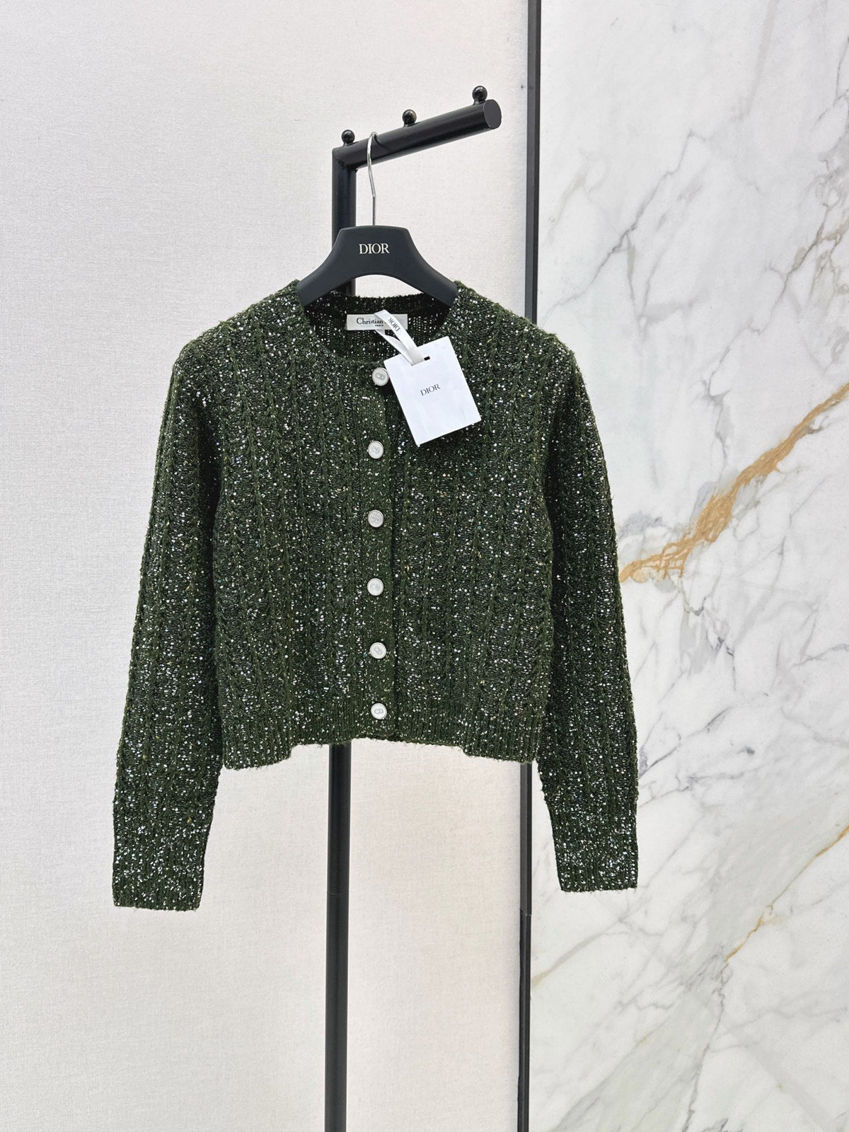 🔥Highest Quality🔥26FW New Iridescent Sequin Cashmere Cardigan 🖤