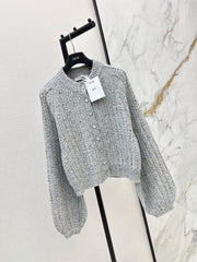 🔥Highest Quality🔥26FW New Premium Grey Iridescent Sequin Cardigan 🩶