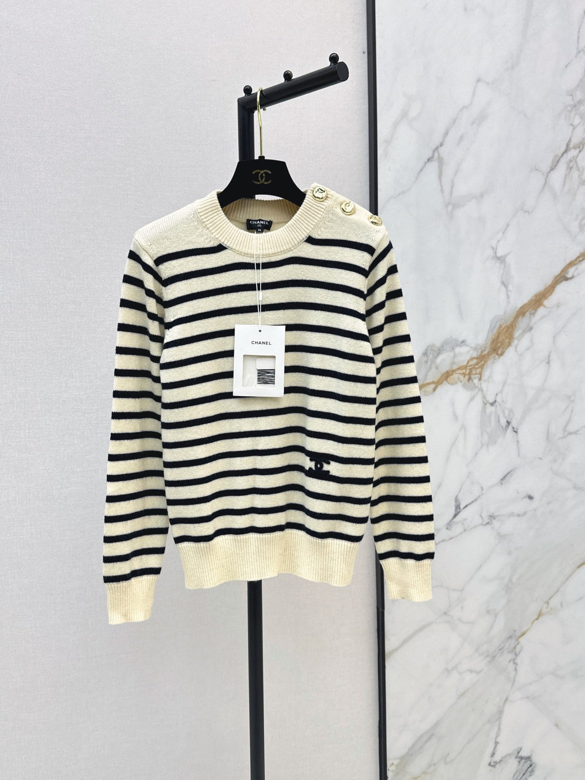 26FW New Métiers d'Art Collection Striped Knit Top 🖤