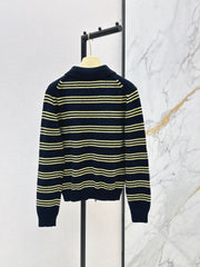 26FW New Striped Knit Cardigan with Collar 🖤