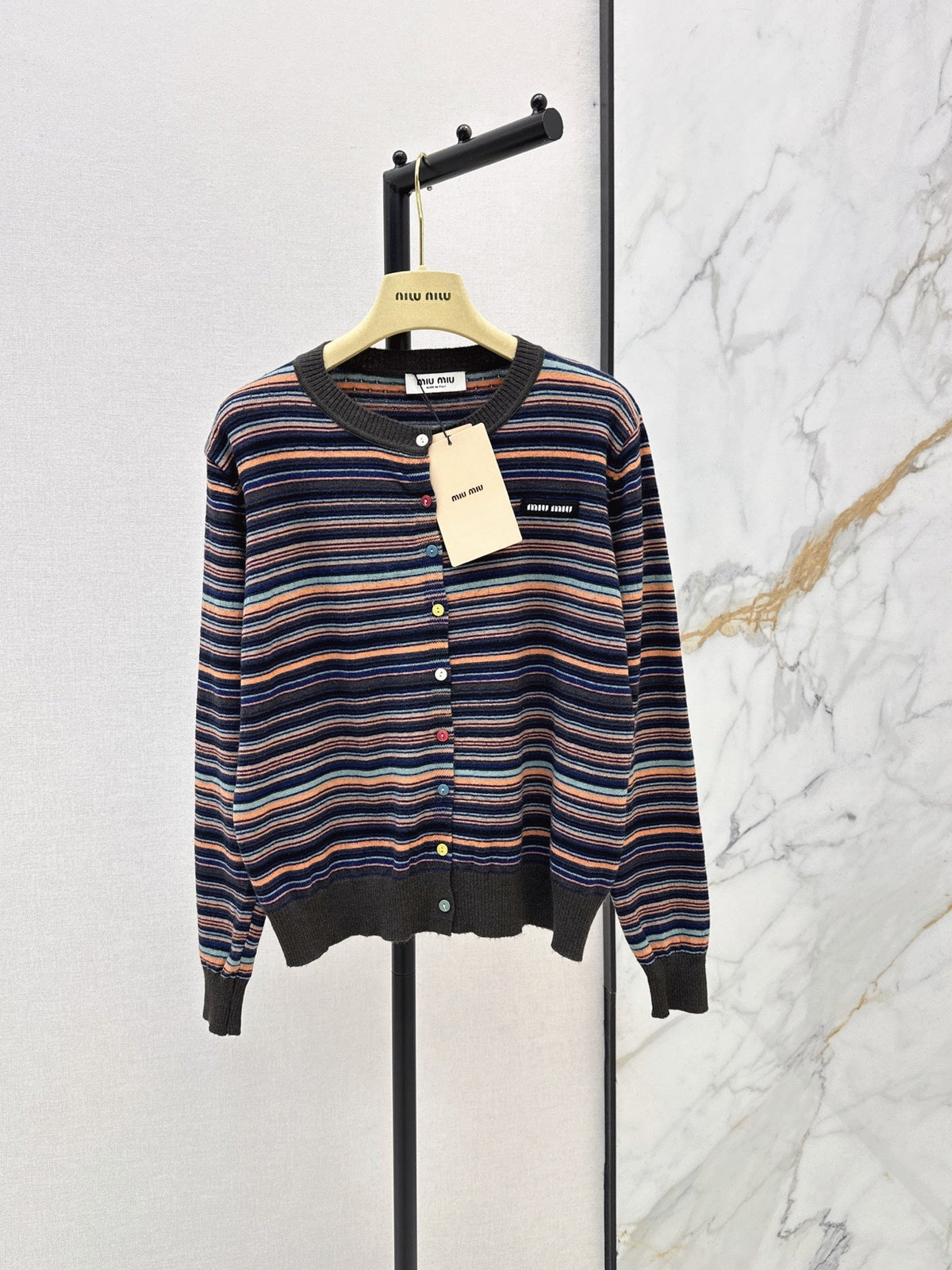 MiuMiu/26FW New Striped Knit Cardigan 🤎