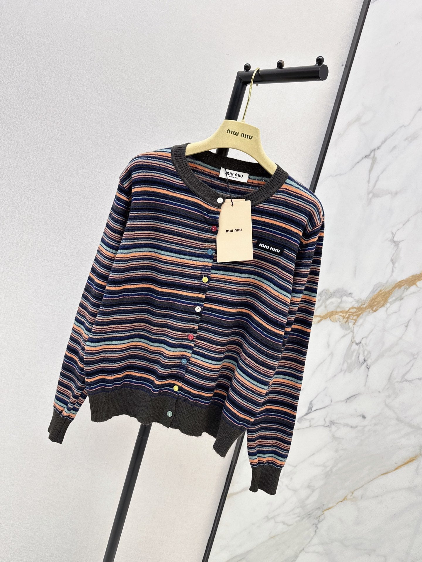 MiuMiu/26FW New Striped Knit Cardigan 🤎