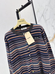 MiuMiu/26FW New Striped Knit Cardigan 🤎