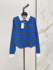 26FW New Striped Long-Sleeve Knit Polo 🩵