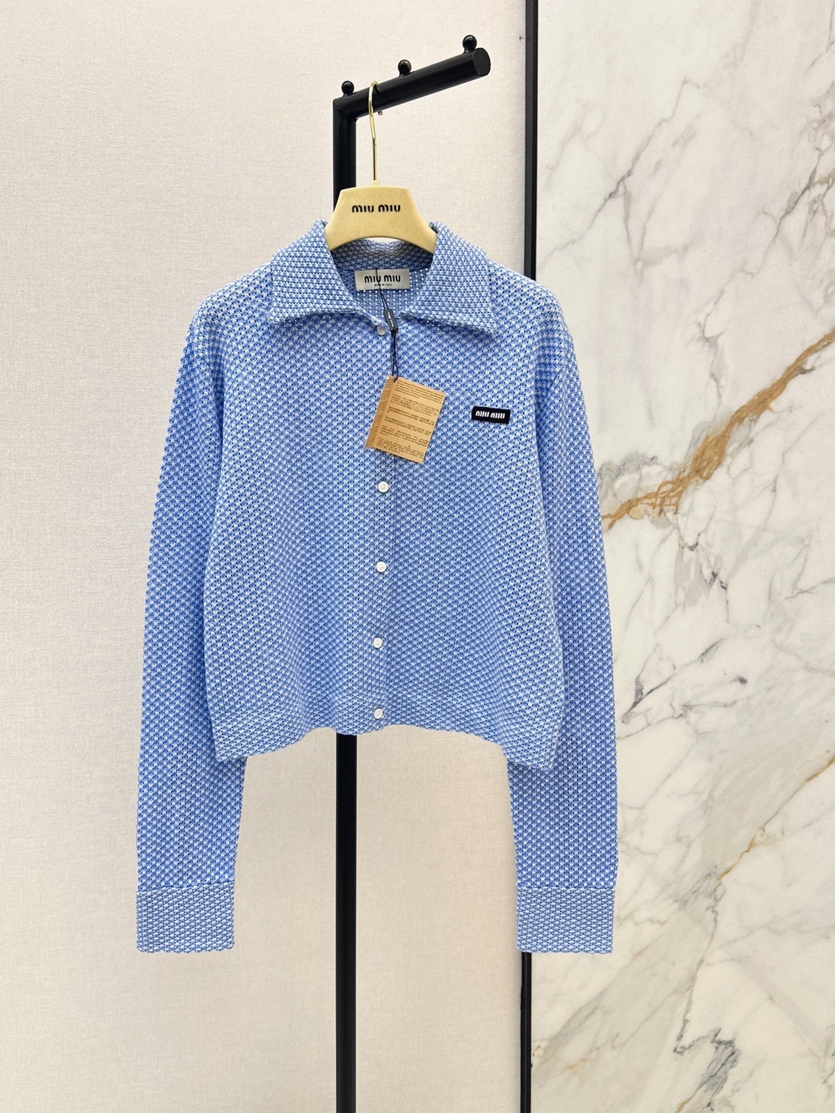 26FW New Blue Plaid Knit Cardigan 🩵