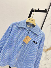 26FW New Blue Plaid Knit Cardigan 🩵