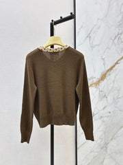 26FW New Bow-Tie V-Neck Cropped Knit Top 🩵