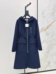 26FW New Reversible Cashmere Long Hooded Coat with Drawstring Waist 🖤