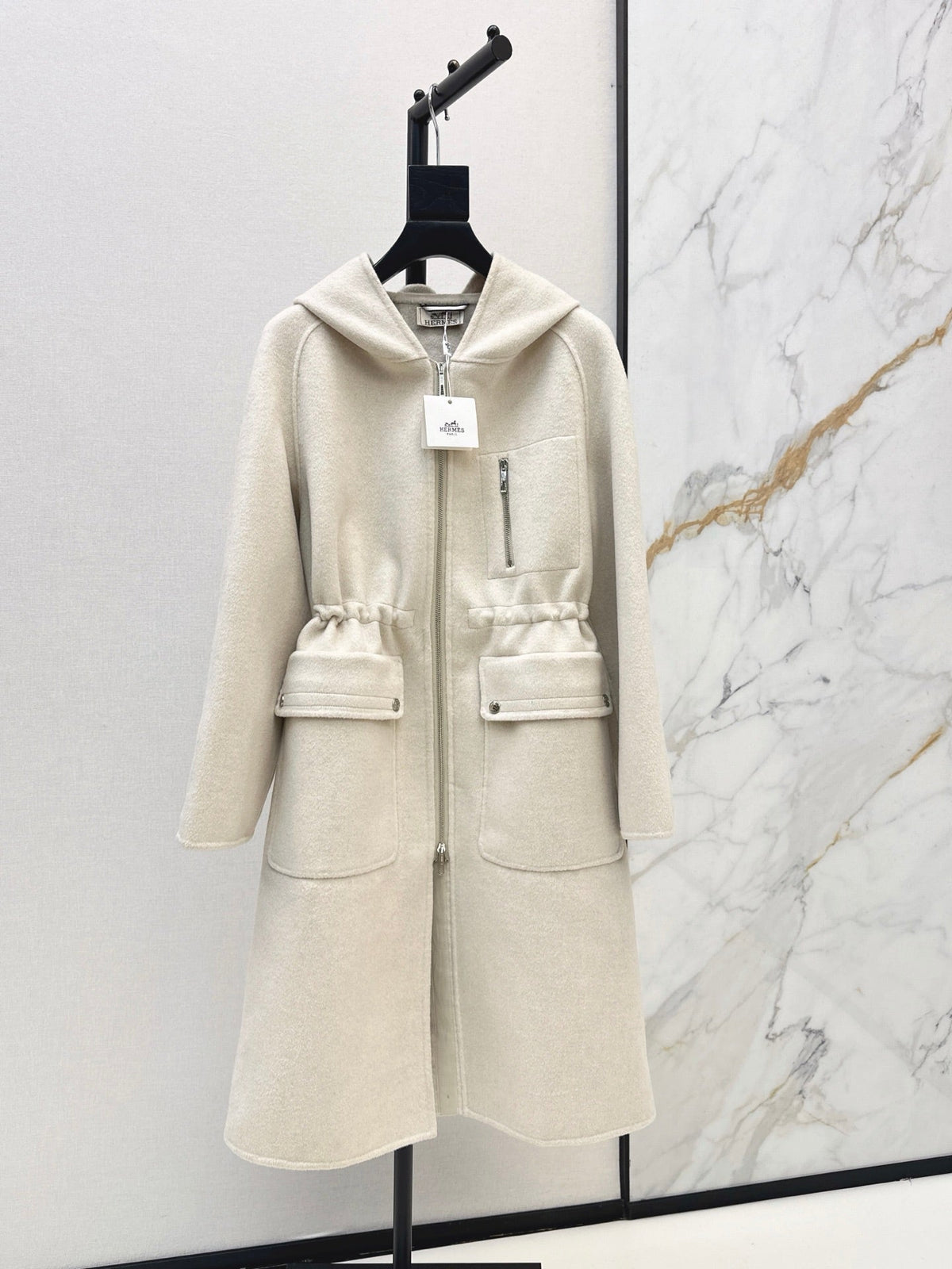 26FW New Reversible Cashmere Long Hooded Coat with Drawstring Waist 🖤
