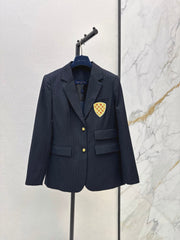 🔥Highest Quality🔥26FW New Striped Badge Blazer 🖤