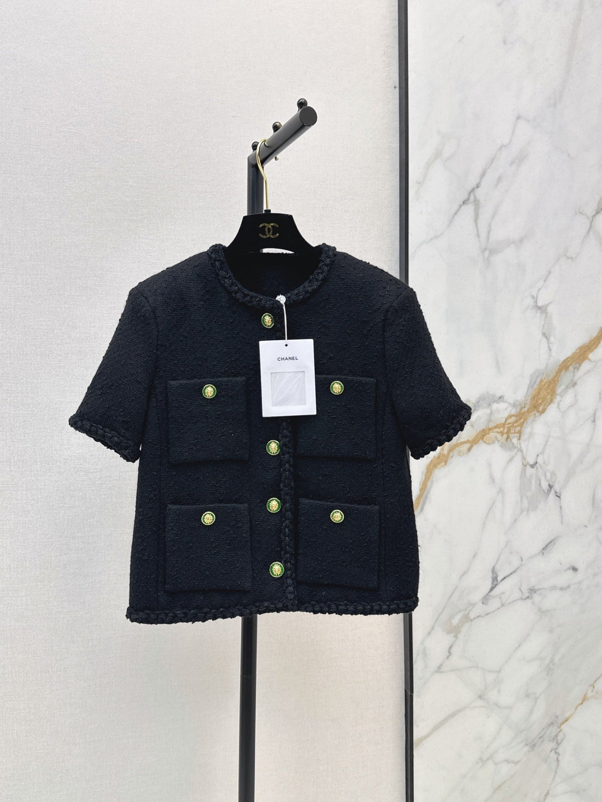 26FW New Knit Crew-Neck Short-Sleeve Jacket with Four Pockets 🖤