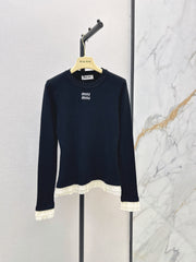 26FW New Versatile Color-Block Crew-Neck Sweater 🤍