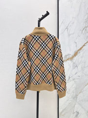 26FW New Vintage Plaid Knit Zip-Up Jacket 🤎