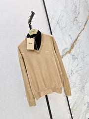 26FW New Color-Block Faux-Layered V-Neck Knit Sweater 🤎
