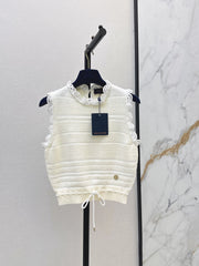 26FW New White Lace-Trim Knit Vest 🤍