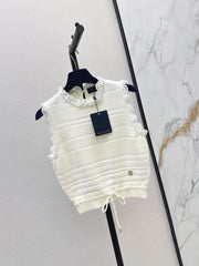 26FW New White Lace-Trim Knit Vest 🤍