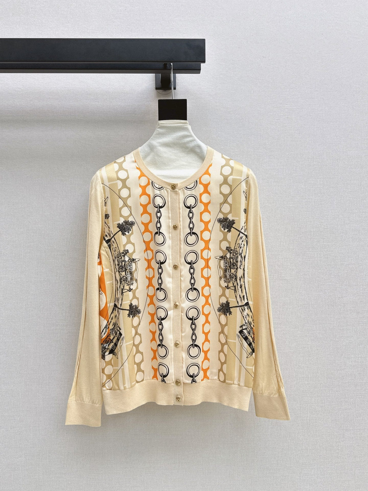 26FW New Long-Sleeve Knit Cardigan with Mixed Prints 🖤